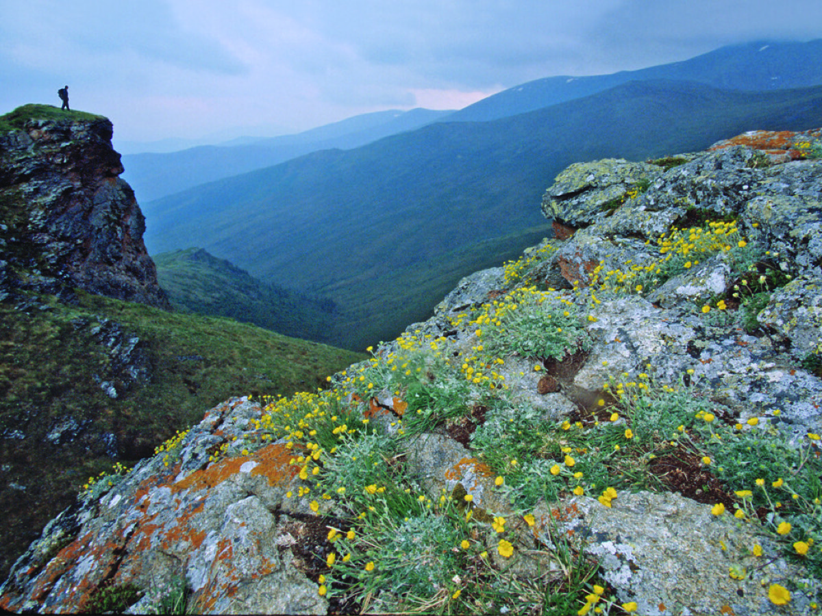 Gebirgslandschaft mit Wanderweg