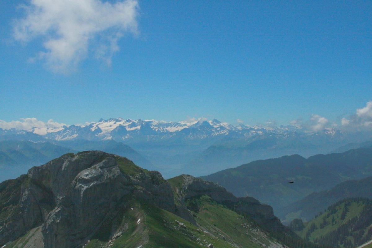 スイスアルプスの山頂ビュー