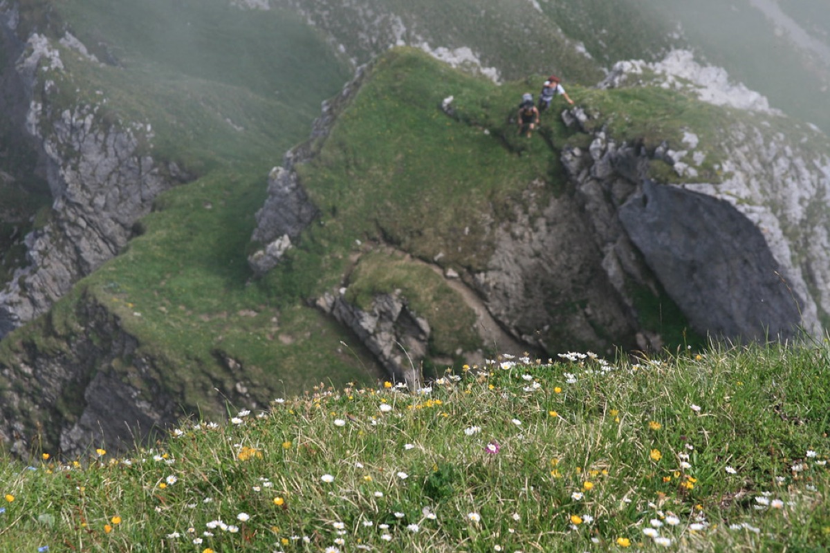 estación de tren de montaña en los Alpes