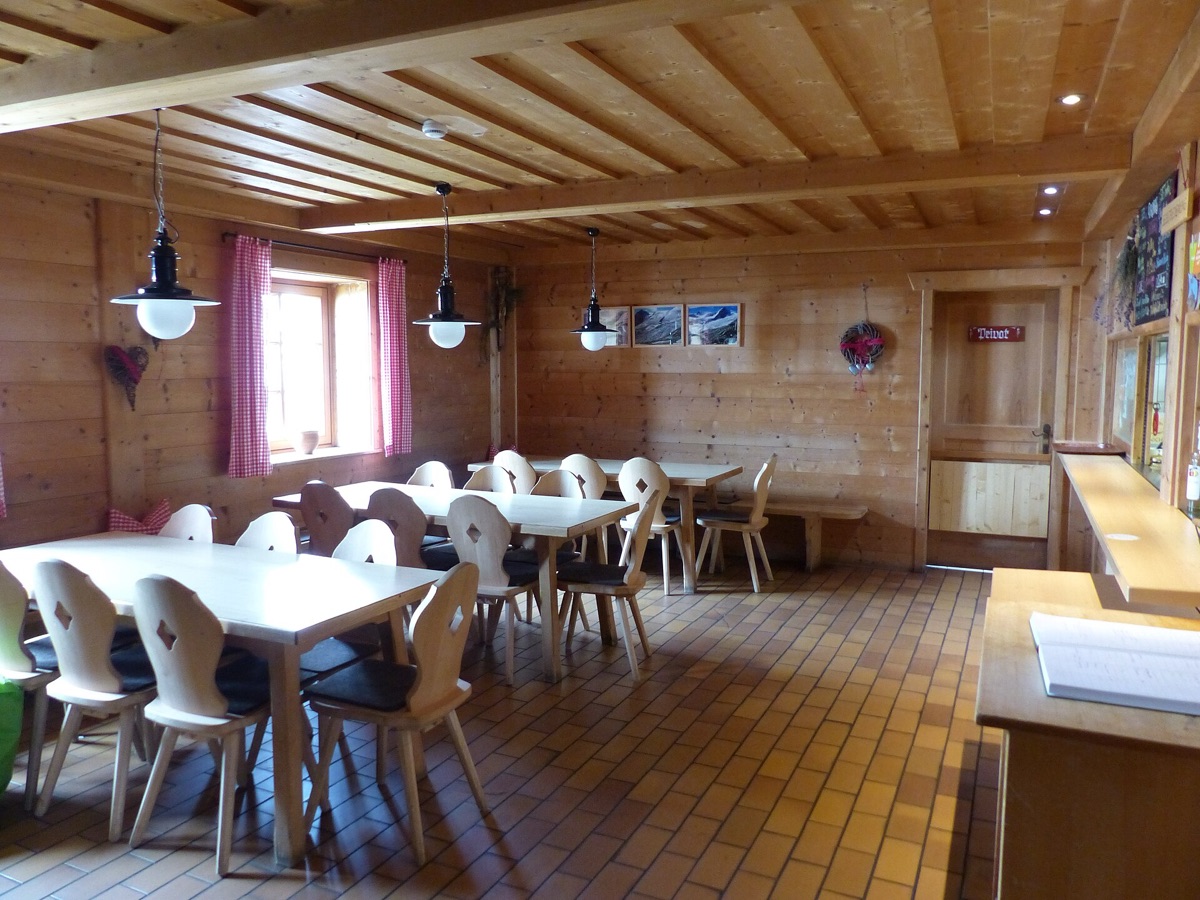 Intérieur d'une hutte alpines