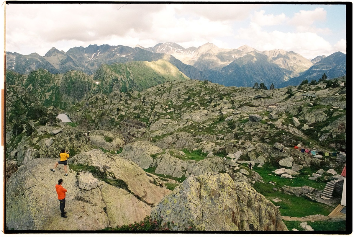 Hiker sleeping in alpine hütte