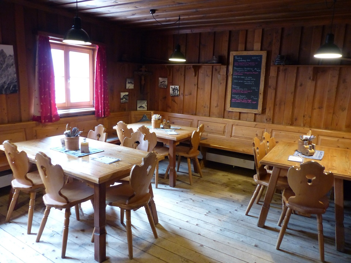 Alpine hut interior